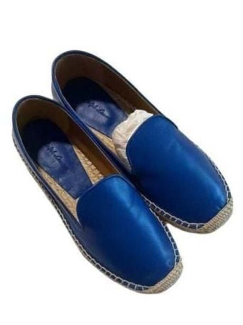 Ralph Lauren Purple Label Women's Blue Leather Slip-On Espadrilles. Brand new, n